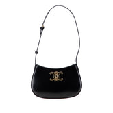 セリーヌ トリオンフ ミディアム ティリー ワンショルダーバッグ ハンドバッグ ブラック レザー レディース CELINE 【中古】